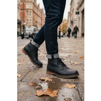 Thomas Blunt Men's Lace Up Ankle Boot with Cleated Sole in Black | Size: 9