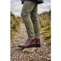 Thomas Blunt Men's Grained Leather Lace Up Chukka Boot in Brown | Size: 8