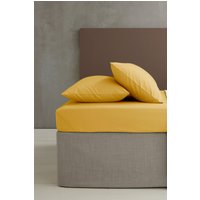 Catherine Lansfield 'Easy Iron Percale' Combed Polycotton 25cm Depth Sheet in Yellow | Size: Super King Fitted