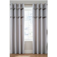Catherine Lansfield 'Sequin Cluster' Lined Eyelet Curtains in Grey | Size: 168 cm width x 229 cm drop