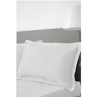 Bianca White 400TC 100% Cotton Sateen Oxford Pillowcase Pair - One Size / White