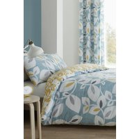 Catherine Lansfield 'Inga Leaf' Reversible Duvet Cover Set in Green | Size: Single