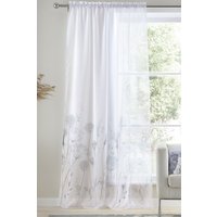 Catherine Lansfield 'Meadowsweet Floral' Voile Curtain Panel in White | Size: 140 cm width x 137 cm drop