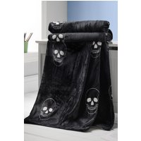 Catherine Lansfield 'Skulls' Halloween Blanket Throw in Grey | Size: 130 cm x 170 cm