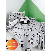 Catherine Lansfield 'Football Fleece' Duvet Cover Set in Grey | Size: Double