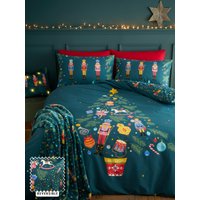 Catherine Lansfield 'Christmas Nutcracker' Duvet Cover Set in Green | Size: Single
