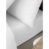 Catherine Lansfield 'Brushed Cotton' Fitted Sheet in White | Size: Super King Fitted