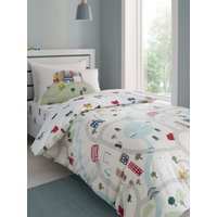 Bianca 'Transport' Cotton Duvet Cover Set in White | Size: Single