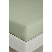 Bianca 200 Thread Count Cotton Percale 32cm Depth Sheet in Green | Size: Double Fitted