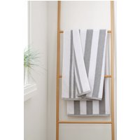 Bianca 'Reversible Stripe' Cotton Jacquard Bath Sheet in Grey