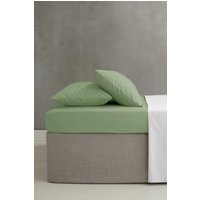 Catherine Lansfield 'Easy Iron Percale' Combed Polycotton 25cm Depth Sheet in Light Green | Size: Super King Fitted