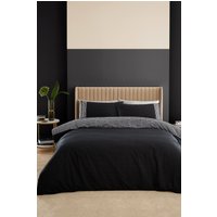 Catherine Lansfield 'Artemis Greek Key' Reversible Duvet Cover Set in Black | Size: Double