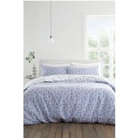 Bianca 'Shadow Leaves' 200TC Cotton Duvet Cover Set in Blue | Size: Double