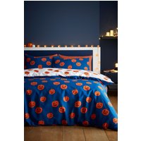 Catherine Lansfield 'Halloween Pumpkins' Reversible Duvet Cover Set in Navy | Size: King