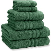 Catherine Lansfield Zero Twist Cotton 6 Piece Towel Bale in Dark Green