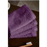 Catherine Lansfield 'Quick Dry' Face Cloth 4 Pack in Plum
