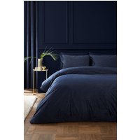Catherine Lansfield 'Kingsley' Soft Matt Velvet Duvet Cover Set in Navy | Size: King