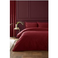 Catherine Lansfield 'Kingsley' Soft Matt Velvet Duvet Cover Set in Raspberry | Size: King