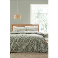 Bianca 'Shadow Leaves' 200TC Cotton Duvet Cover Set in Green | Size: Double