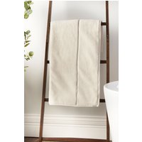Bianca 'Zero Twist Satin Stitch' Cotton Towel in Cream | Size: Bath Sheet