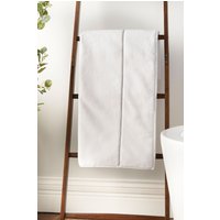 Bianca 'Zero Twist Satin Stitch' Cotton Towel in White | Size: Bath Sheet