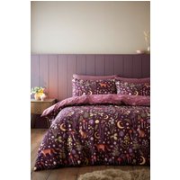 Catherine Lansfield 'Enchanted Twilight Animals' Reversible Duvet Cover Set in Plum | Size: Double