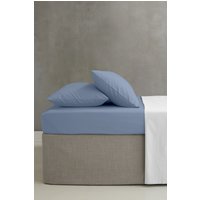 Catherine Lansfield 'Easy Iron Percale' Combed Polycotton 25cm Depth Sheet in Blue | Size: Super King Fitted