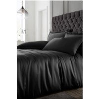 Catherine Lansfield Silky Soft Satin Duvet Set in Black | Size: Double