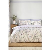 Catherine Lansfield 'Grasmere Floral' Reversible Duvet Cover Set in Lilac | Size: Super King