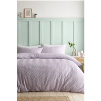Catherine Lansfield 'Heatset Wave' Duvet Cover Set in Lilac | Size: Super King
