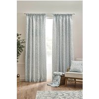 Catherine Lansfield 'Brooke Floral' Lined Pencil Pleat Curtains in Duck Egg Blue | Size: 168 cm width x 183 cm drop