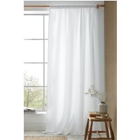 Pineapple Elephant 'Muscat Waffle' Slot Top Voile Curtain Panel in White | Size: 140 cm width x 229 cm drop