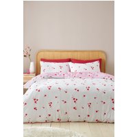 Catherine Lansfield 'Seersucker Heart' Duvet Cover Set in White | Size: Single