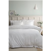 Bianca Lottie Floral Embroidery 180 Thread Count Cotton Duvet Cover Set in White | Size: Double