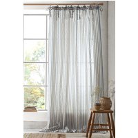 Pineapple Elephant 'Zanzibar Woven Stripe' Voile Curtain Panel in Blue | Size: 140 cm width x 229 cm drop