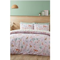 Catherine Lansfield 'Enchanted Twilight Animals' Reversible Duvet Cover Set in Lilac | Size: Single