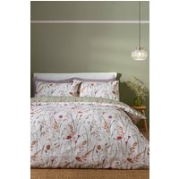Catherine Lansfield 'Brushed Grasmere Floral' Cotton Reversible Duvet Cover Set in Green | Size: Double