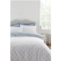 Bianca Esme Floral 200 Thread Count Cotton Reversible Duvet Cover Set in Blue | Size: Double
