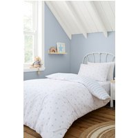 Bianca 'Mini Star & Stripes' Reversible Cotton Duvet Cover Set in Blue | Size: Double