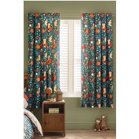 Catherine Lansfield 'Fox & Woodland Friends' Fully Reversible Eyelet Curtains in Green | Size: 168 cm width x 183 cm drop