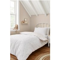 Bianca 'Mini Star & Stripes' Reversible Cotton Duvet Cover Set in Natural | Size: Single