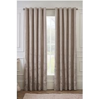 Catherine Lansfield 'Opulent Jacquard' Lined Eyelet Curtains in Gold | Size: 168 cm width x 229 cm drop