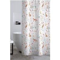 Catherine Lansfield 'Enchanted Twilight Animals' Shower Curtain in White | Size: 180 cm width x 180 cm drop