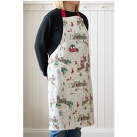 Catherine Lansfield 'Christmas Town' Cotton Kitchen Adult Apron in Natural