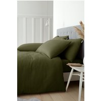 Catherine Lansfield 'Brushed Cotton' Duvet Cover Set in Green | Size: Super King