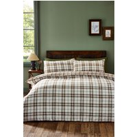 Catherine Lansfield 'Kelso Check' Reversible Duvet Cover Set in Burnt Orange | Size: King