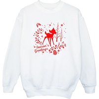 Disney Men's Bambi Christmas Greetings Sweatshirt in White | Size: Large