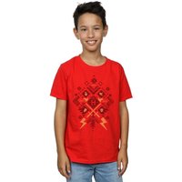 Harry Potter Boy's Christmas Fair Isle T-Shirt in Red | Size: 5-6 Years