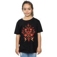 Harry Potter Girl's Christmas Fair Isle Cotton T-Shirt in Black | Size: 9 Years
