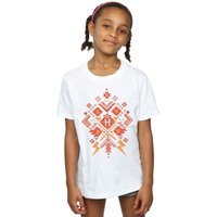 Harry Potter Girl's Christmas Fair Isle Cotton T-Shirt in White | Size: 5-6 Years